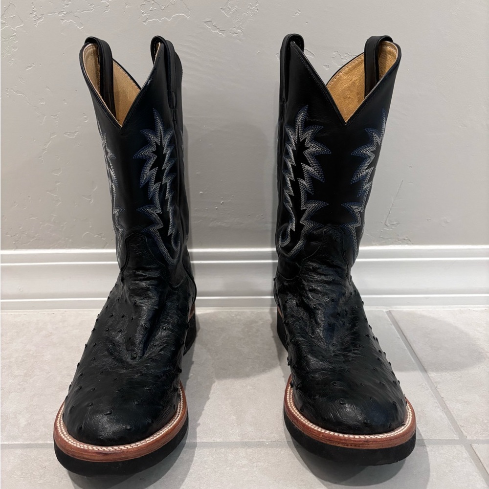 NEW Justin Full Quill Ostrich Men’s black
